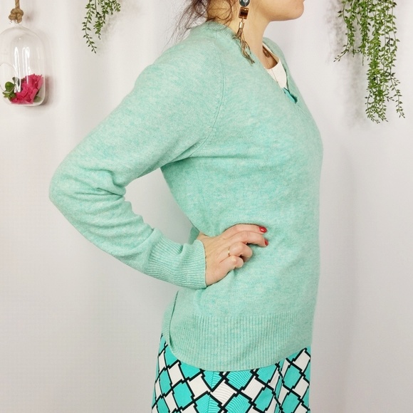 ❤️J.CREW Dream v-neck cashmere sweater mint 0701 - Picture 3 of 5